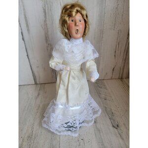 Byers Choice vintage Victorian dancing girl white dress figure Xmas blonde